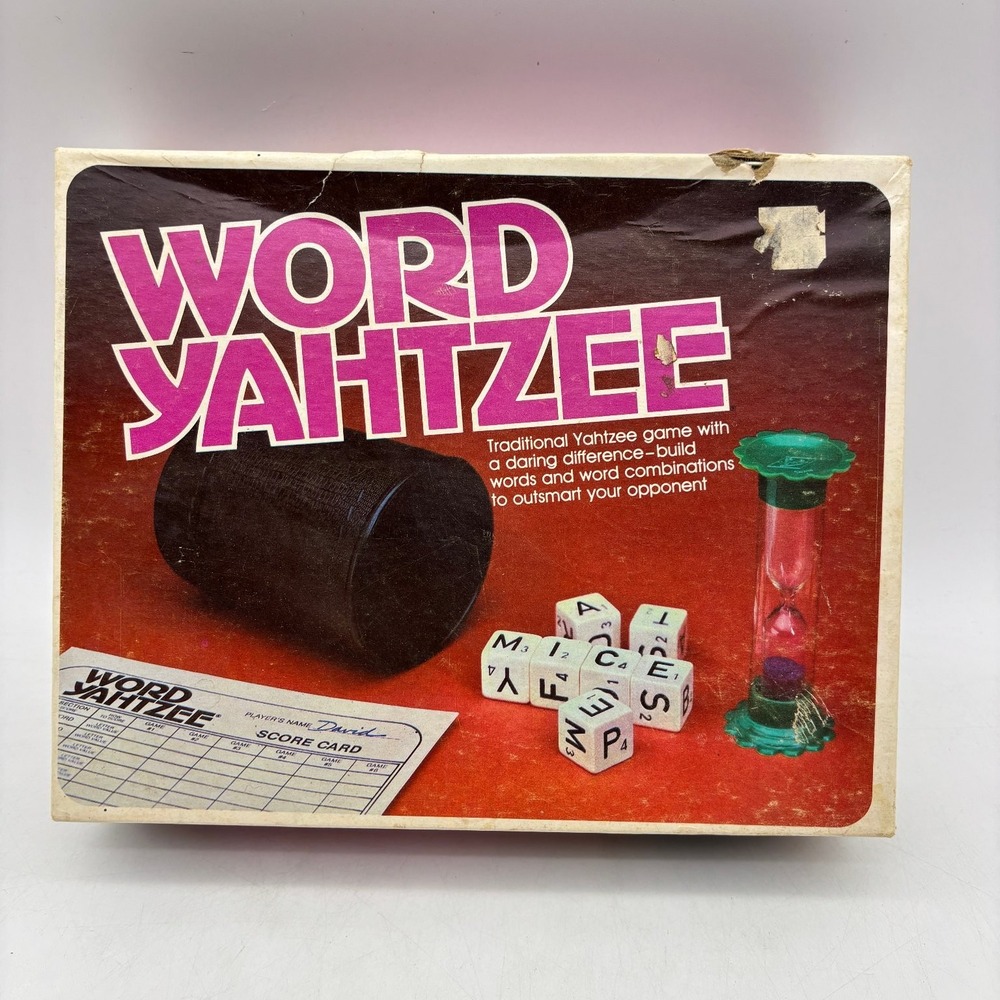 Vintage 1982 Word Yahtzee Complete Milton Bradley Letter Dice Word Game